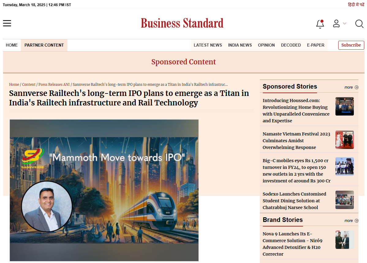 Sannverse Railtech’s long-term IPO plans to emerge as a Titan in India’s Railtech infrastructure and Rail Technology