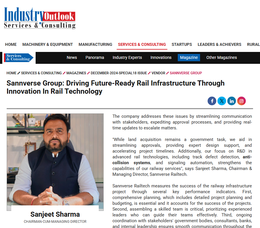 Sannverse Group: Driving Future-Ready Rail Infrastructure Through Innovation In Rail Technology