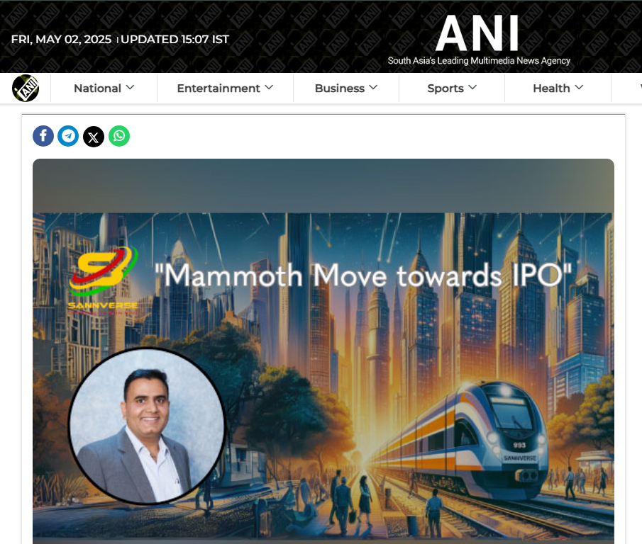 Sannverse Railtech’s long-term IPO plans to emerge as a Titan in India’s Railtech infrastructure and Rail Technology – ANI